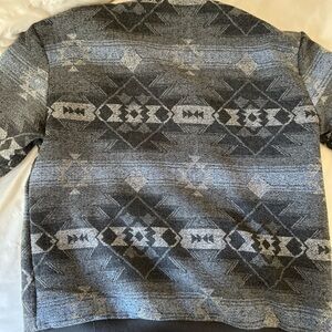 Collared Blue Aztec Quarter Zip Sweater